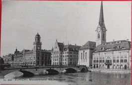 Zürich : Münsterbrücke mit Hauptpost // ungelaufen