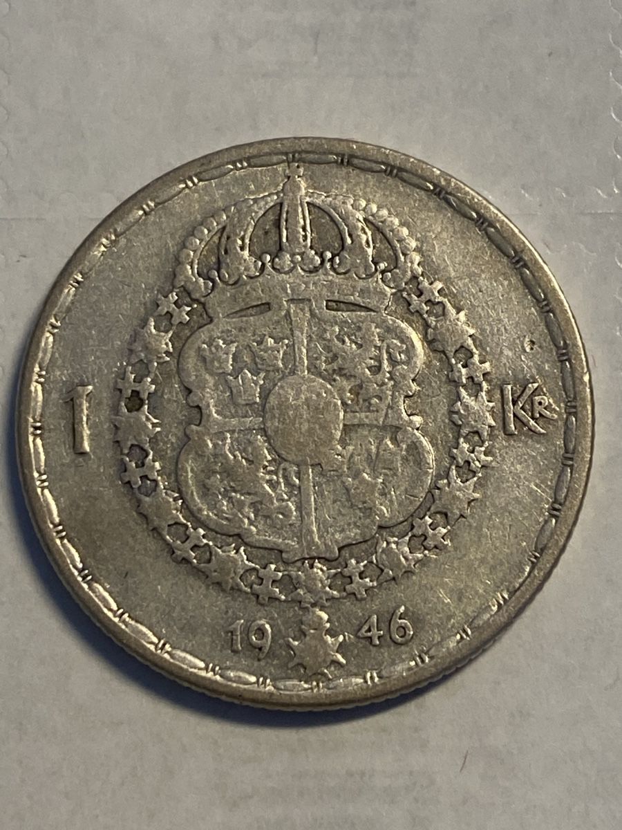 Tutti le monete: Suède, 1 Couronne 1945 argent – Usato da Corsier-sur-Vevey venduto da Ginoarturo 1