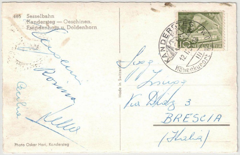 Cartoline postali: Kandersteg - Sessellift Oeschinen – Usato da Binningen venduto da Mountainrider 1