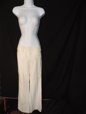 pantalon droit soupée blanc cassé motif rayures