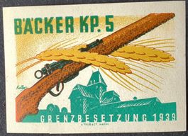 Soldatenmarke 2.WK, Bäcker Kp 5, geschnitten, Wi Bk 6-2