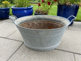 Vintage Zinkwanne 48, Pflanzgefäss für Gartenbeet!