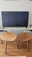 Tables basses, lot de 2, plaqué noyer