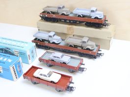 Märklin 4 x Güterwagen mit LKW/Auto 391/2 H0 - Rarität