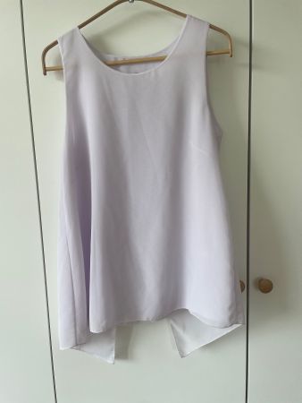 Elegantes weisses Chiffon-Top / Bluse (Made in Italy) Gr. M