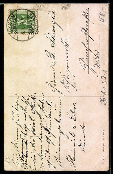 Cartoline postali: Arthur Thiele: Neujahrsgrüsse, Katzenm – Usato da Berlin venduto da bartko-reher 1