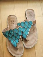 Extravagante Flip Flops Türkis Gold Perlen Bull Boxer