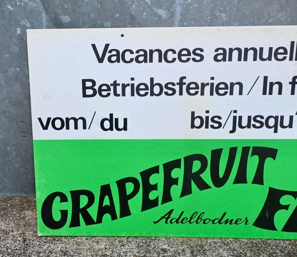 Insegne: alter REKLAME KARTON - hänger ADELBODNER grapefruit fin – Usato da Pfaffhausen venduto da mono_rec 2