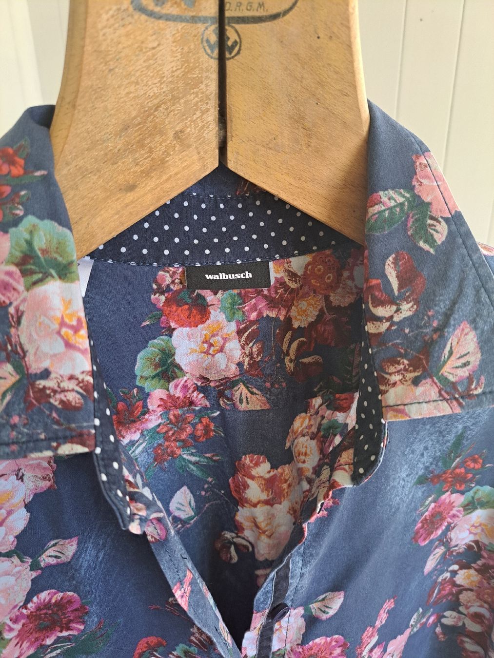 Walbusch Camicette: WALBUSCH Hemdbluse langärmelige Bluse 46 L Rosen – Usato da Mollis venduto da Fauchi99 1