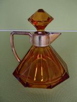 Art Deco Honig gelbe versilberte Karaffe