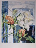 GERDA NIETZER  GLOCKENBLUME LITHOGRAPHIE SIGNIERT PROBE