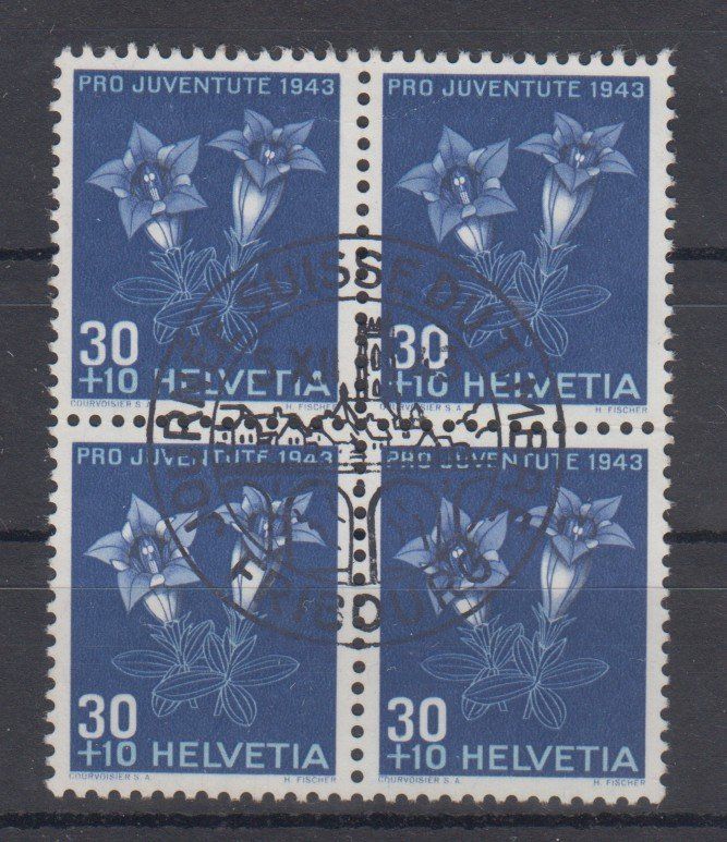 Alle Briefmarken: Pro Juventute 108 bloc de 4 oblitéré – Gebraucht aus Boécourt von Denteles66
