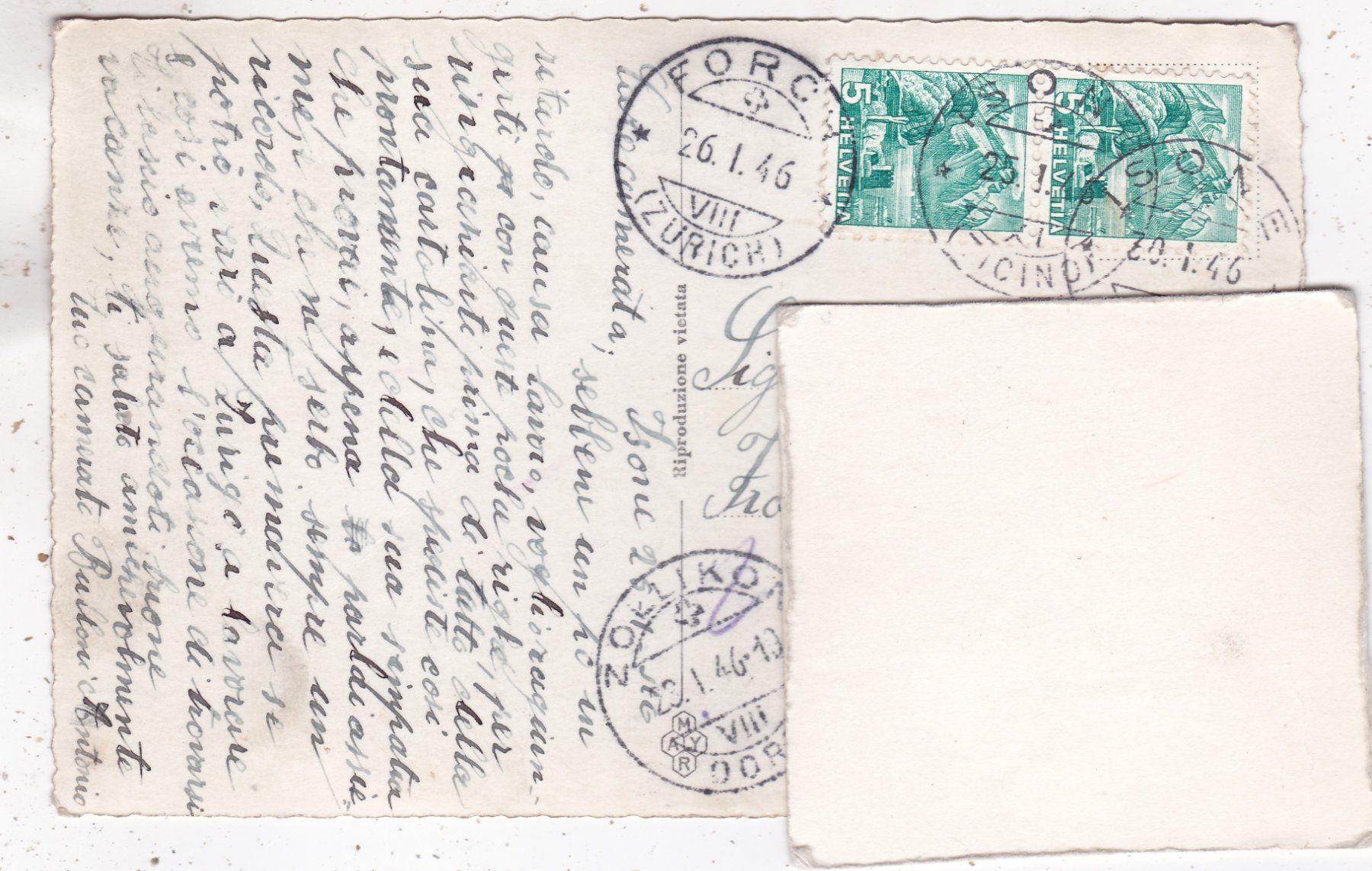 Ansichtskarten: Isone 1946 – Gebraucht aus Herisau von Lisegrat2008 1