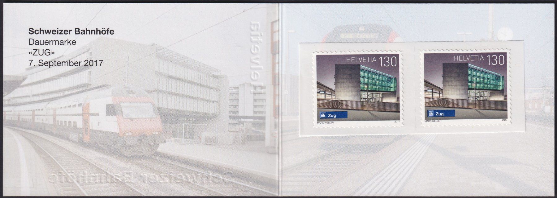 Tutti i francobolli: 2017, Nr.1643 in Markenheft "BAHNHOF" ungestempelt. – Usato da Sursee venduto da Luzernerraute 1