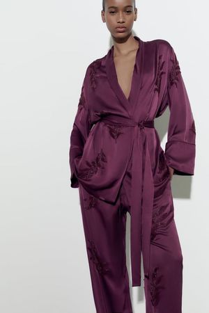 Zara EMBROIDERED KIMONO Set