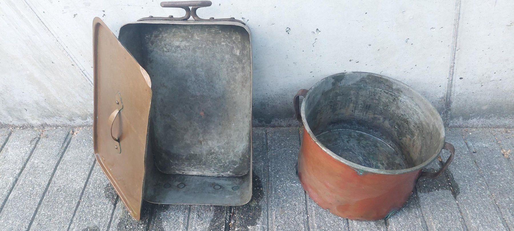Casseroles: altes Kupfergeschirr – D'occasion à Bad Ragaz par velo44