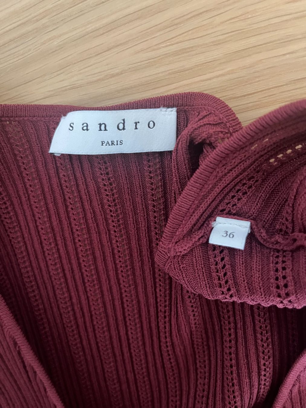 Sandro Vestiti: Robe longue Sandro bordeaux,  Taille 1 XS-S – Nuovo (secondo la descrizione) da Genève venduto da He364 5