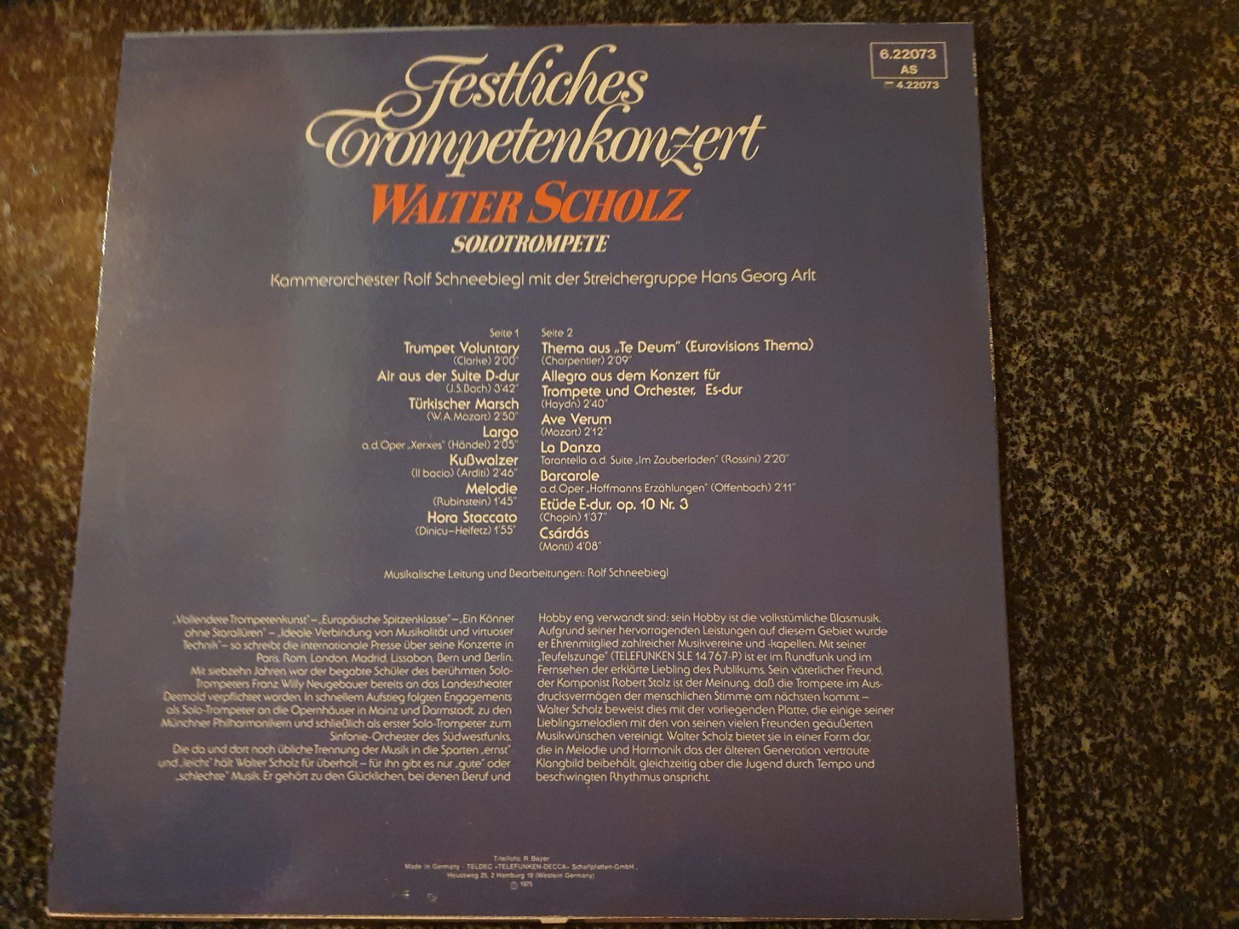 Dischi in vinile: Schallplatte - Walter Scholz – Usato da Grandval venduto da JeroenK 1