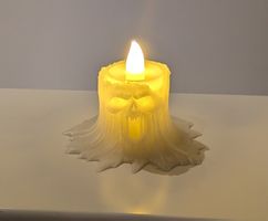 Halloween Totenkopf-Kerze aus 3D-Druck mit LED-Teelicht 🎃💀