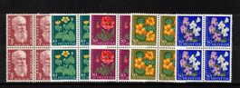 Pro Juventute 1959 4er Block Serie Bildnis + Blumen