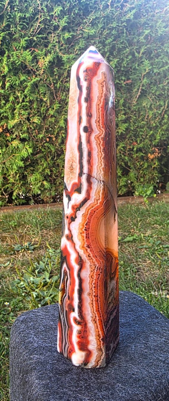 Mineralien & Heilsteine: 🧡🤍 Einzigartiger Sardonyx Achat Obelisk – Neu und originalverpackt aus Matzingen von Shay_Crystalz 1
