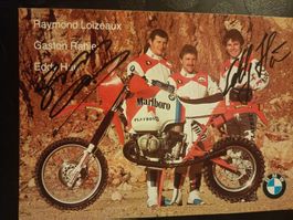 Gaston Rahier †2005 & Eddy Hau - A5 BMW Karte - handsignier