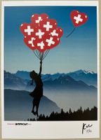 KeC: Banksy Girl flying over the Swiss Alps, signiert 7/20