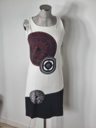 S 34 36 DESIGUAL sommerlich elegant black & white Etuikleid