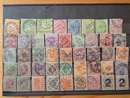 DE-Württemberg Briefmarken auf 2 Karten K1 gem.Bilder