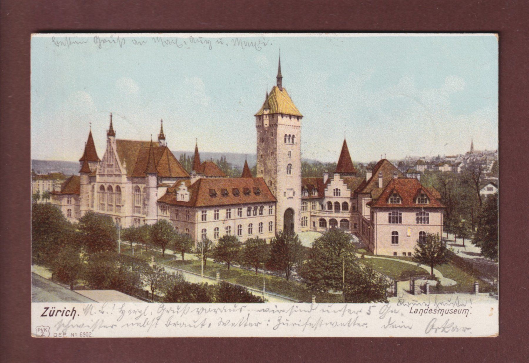 Ansichtskarten: ZÜRICH - Landesmuseum - 1903 – Gebraucht aus Pully von nicecards