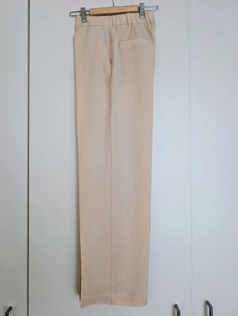 Zara Beige Wide/Straight Leg Trousers - Size S