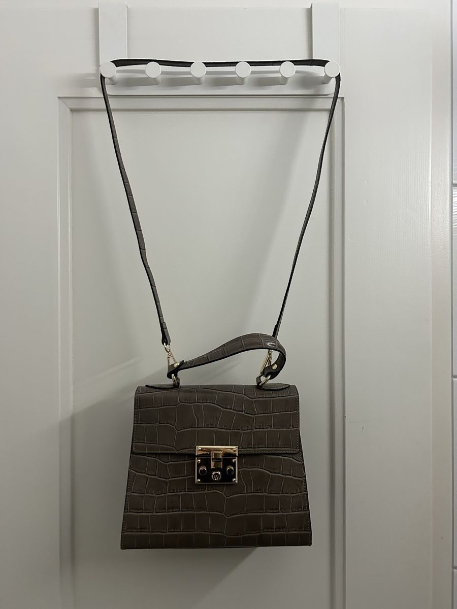 Borse da donna: Lederhandtasche in Kroko-Optik, braun – Nuovo (secondo la descrizione) da Uster venduto da julijules 1