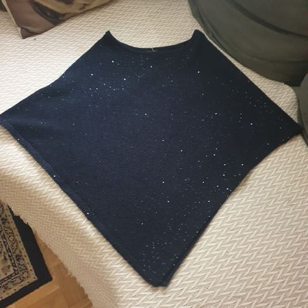 Cashmere Collection,Paillettenponcho Merino/Kaschmir EHG