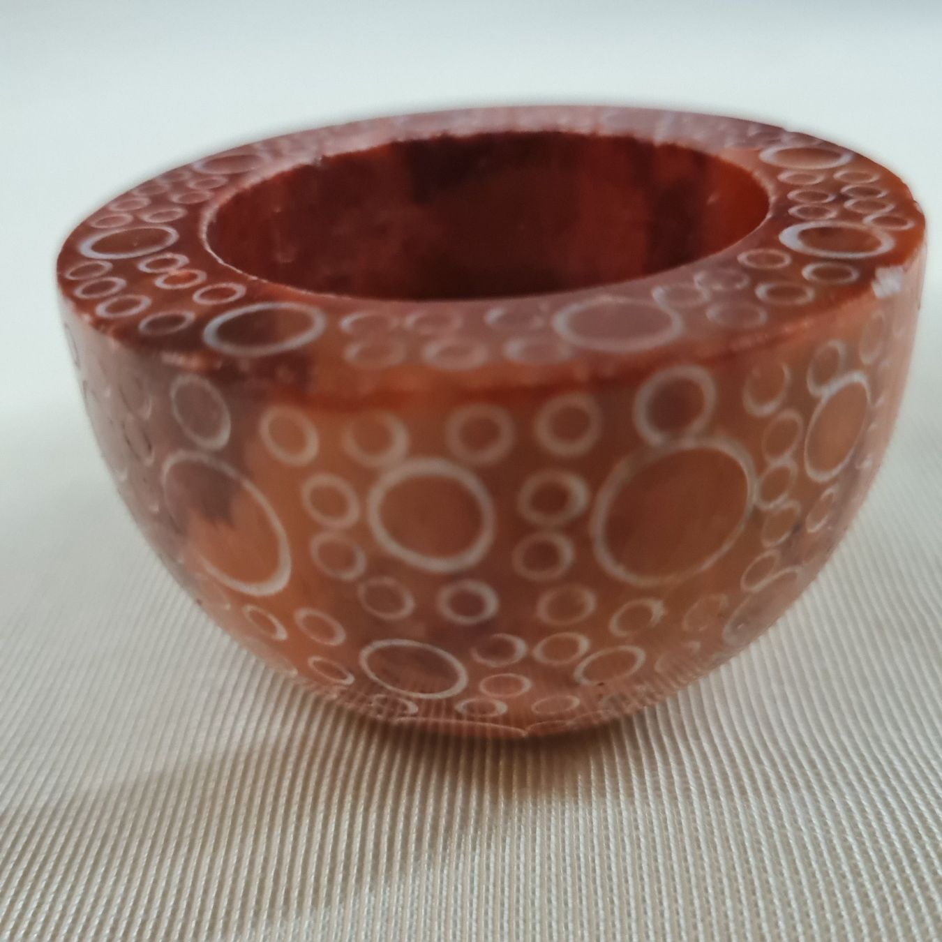 Portacandele: 2 Stk.Teelichthalter Speckstein orange/rot – Nuovo (secondo la descrizione) da Thierachern venduto da Staecketoeri 1