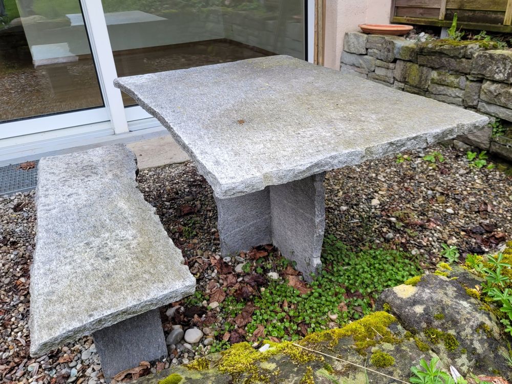 Top! GartenGranitTisch + 1 Bänkli Abholung, Schnäppchen! Kaufen
