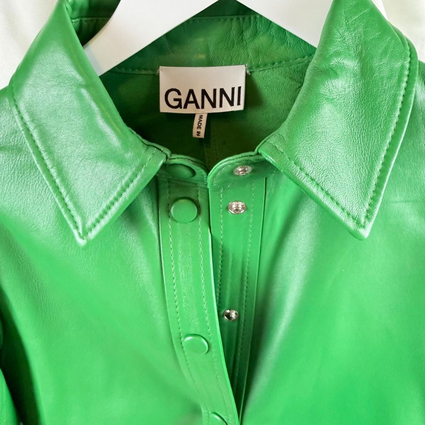 Ganni Jacken: Ganni Lederjacke grün, Gr. 36 – Neu (gemäss Beschreibung) aus Oberarth von SSS. 1