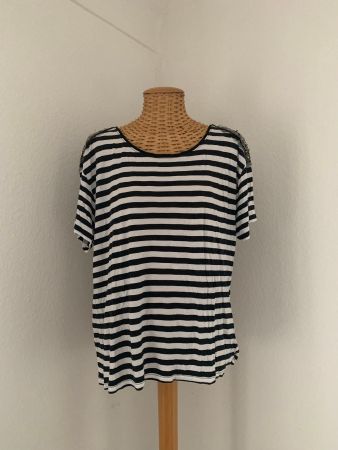 T-Shirt schwarz-weiss gestreift - 36