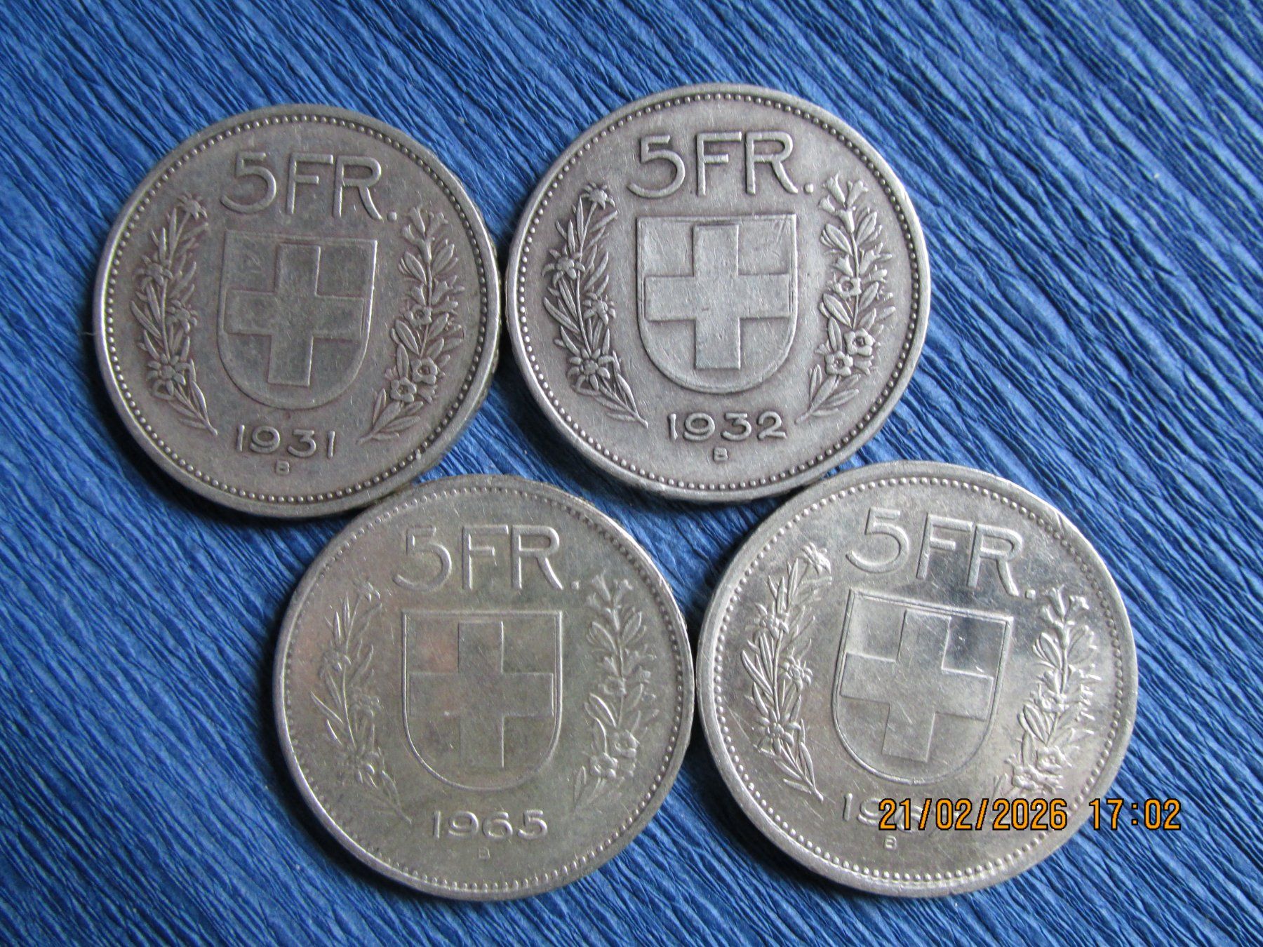 Tutti le monete: 4 X 5 francs argent – Usato da sédeilles venduto da JWP45