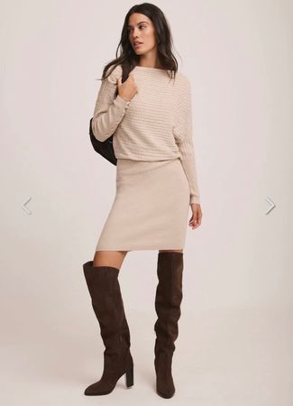 Beiges Strickkleid von Mint Velvet, Gr. S, elegant & cozy!