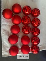 Weihnachtskugeln rot glänzend matt 16 Stück 6 cm