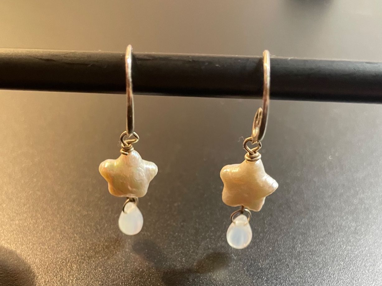 Boucles d'oreille: Ohrringe Stern mit echter Perle & Silber – D'occasion à Zürich par lil_x7ky 1