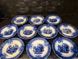 10 Villeroy & Boch India Teller 19.Jahrhundert.