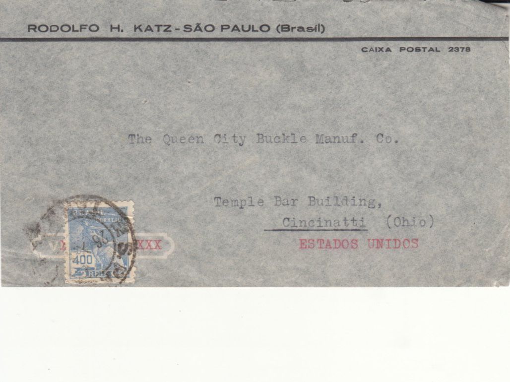 Tutti i francobolli: Brasilien - Ohio ca. 1945 – Usato da Bürglen TG venduto da StampGraf