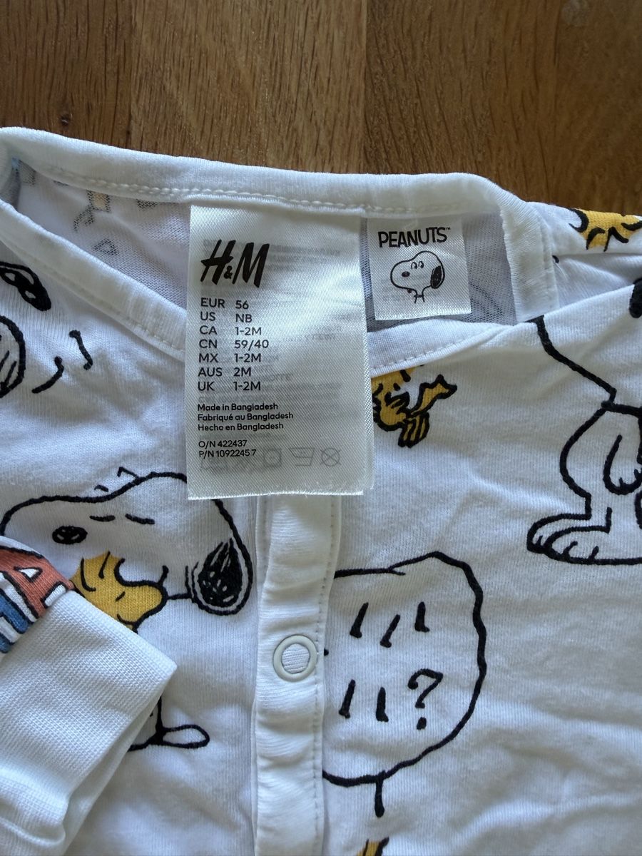 H&M Barboteuses: Body H&M Peanuts Grösse 56  – D'occasion à Zugerberg par jea_j88v 1