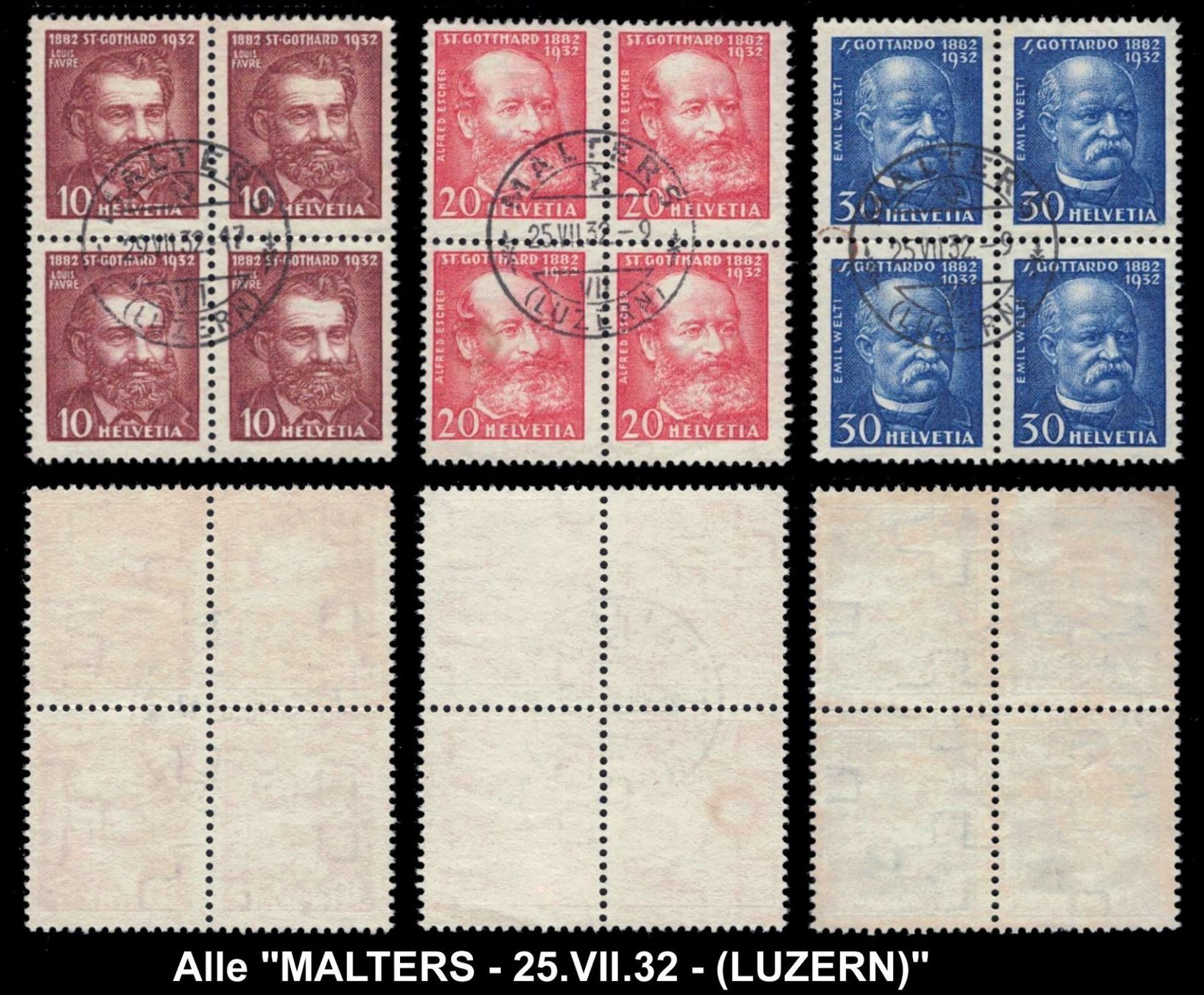 Tutti i francobolli: 1932 Gotthardbahn 4er postfrisch **, gestempelt Kat Fr. 64.- – Nuovo (secondo la descrizione) da Eskisehir/Türkei venduto da super_cool_man 3