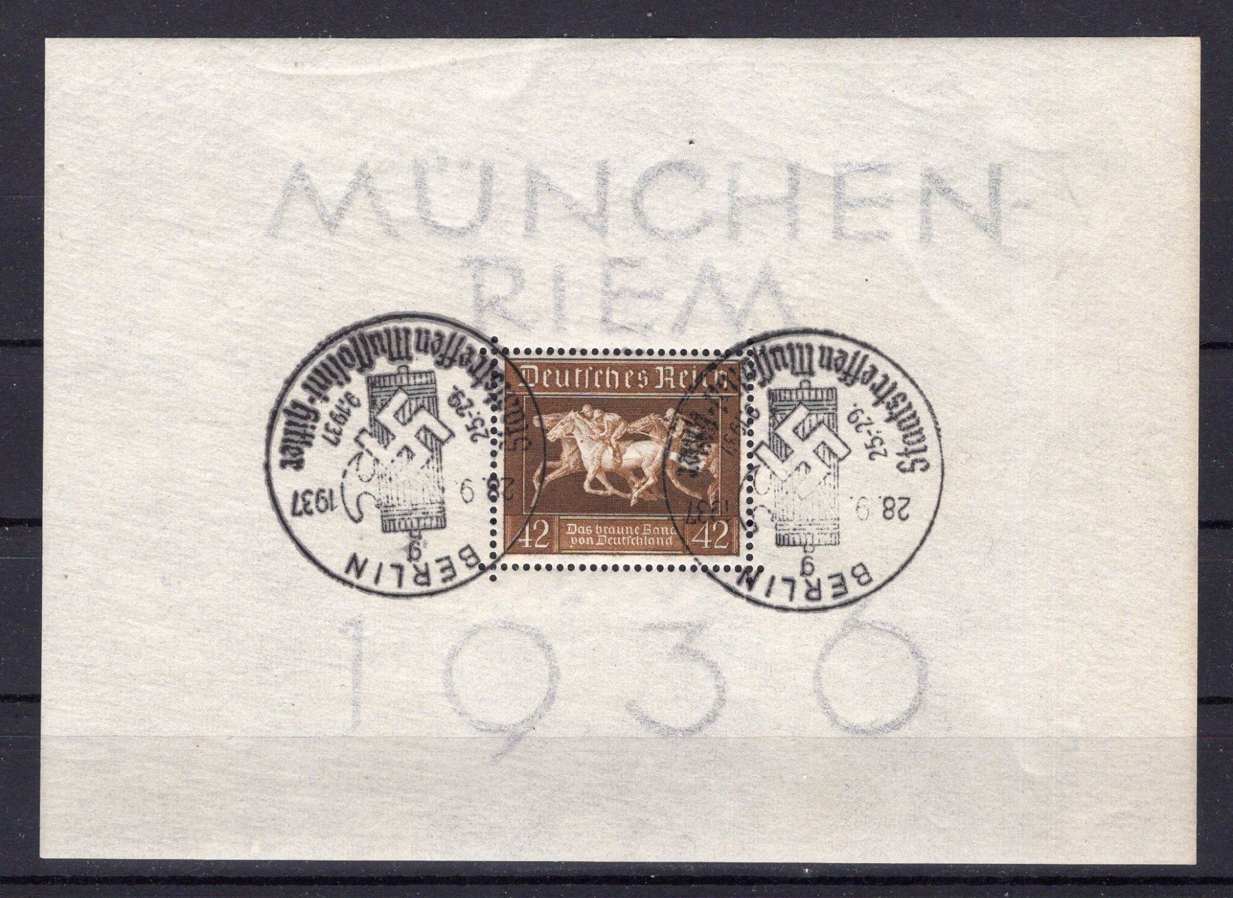 Alle Briefmarken: R5024  /  REICH bloc n° 4 1937 obl. – Neu (gemäss Beschreibung) aus Ste-Croix von MONT-TAGNAC