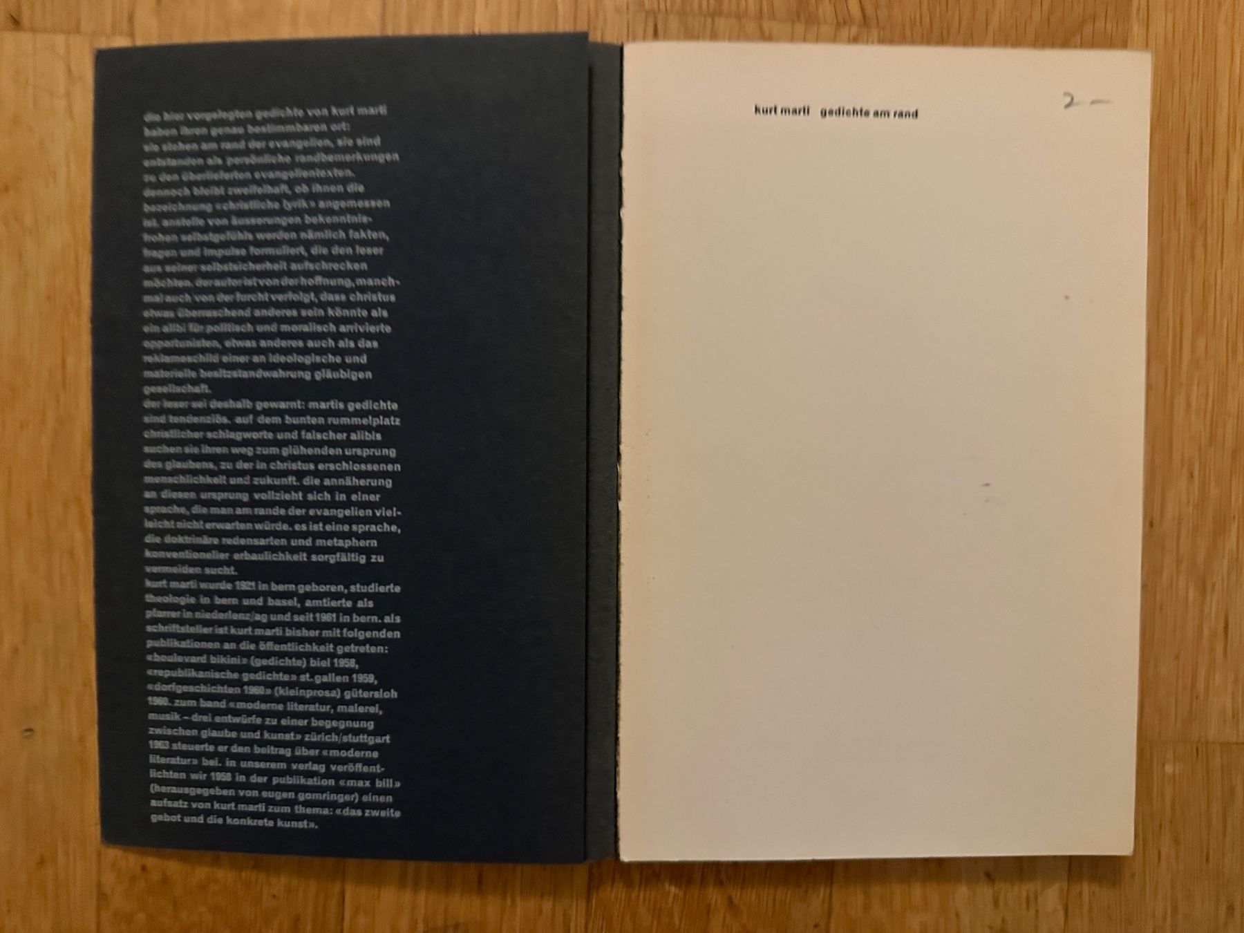 Libri: Kurt Marti: Gedichte am Rand. – Usato da Zürich venduto da allp 1
