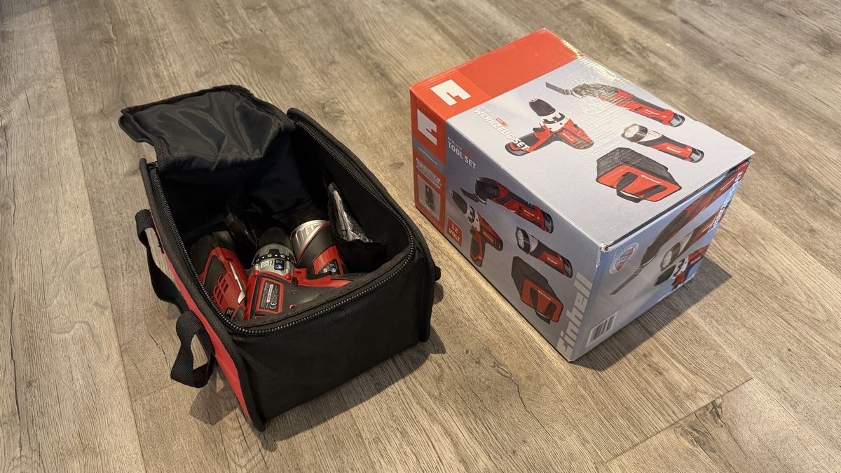 Einhell Alle Werkzeuge: Einhell Tool-Set Akkuschrauber Multfunktion-Schleif + Lampe – Gebraucht aus Pfeffingen von AuktionatorX 8