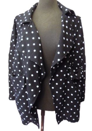ca. Gr. 42 offene Jacke schwarz/weiss Pünktli s. Masse