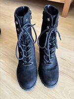 Schwarze Stiefeletten mit Absatz, Grösse 38 - Herbst-Look!